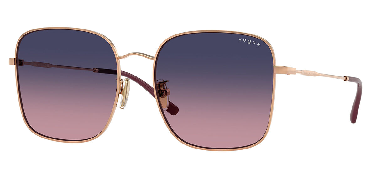 Vogue Eyewear VO4327SD Asian Fit 5152I6, Gold frame, Pink Gradient Blue lenses