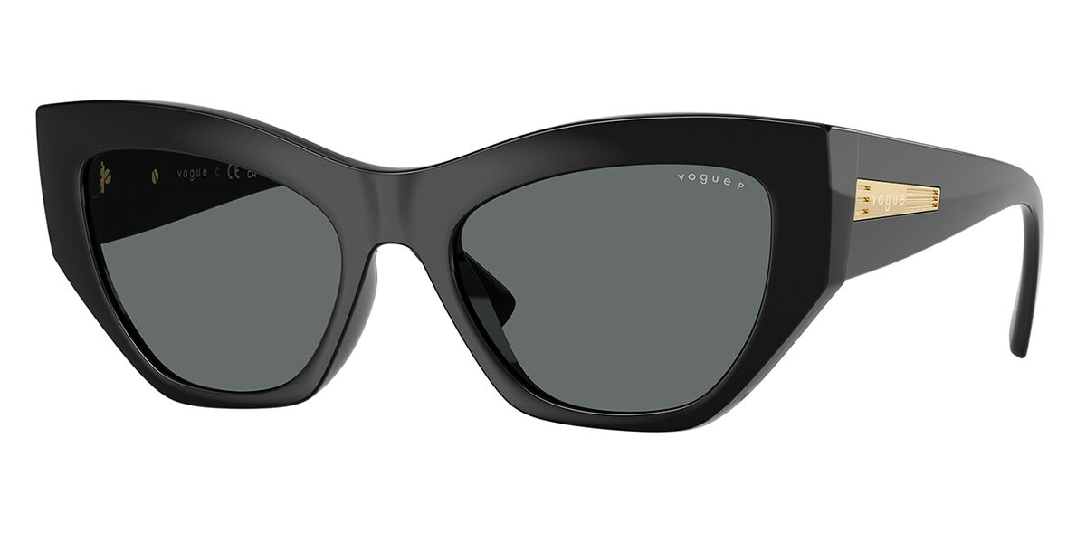 Vogue Eyewear VO5607S Polarized W44/81, Black frame, Dark Grey Polarized lenses