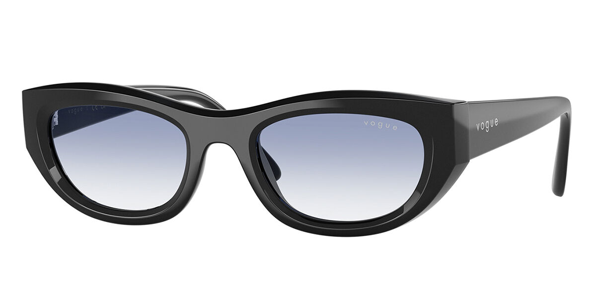 Vogue Eyewear VO5616S W44/19, Black frame, Clear Gradient Light Blue lenses
