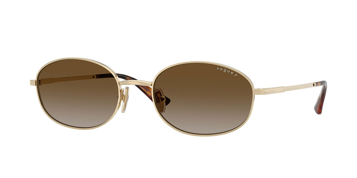 Vogue Eyewear VO4323S Polarized 848/T5, Gold frame, Brown Gradient Grey Polarized lenses