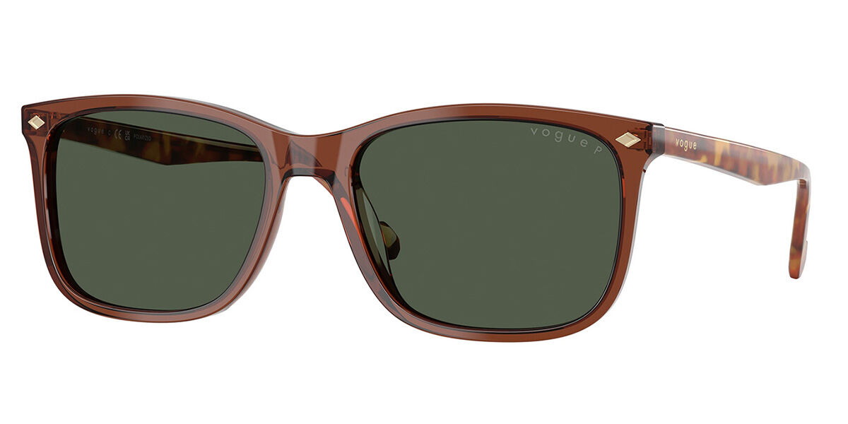 Vogue Eyewear VO5618S Polarized 32029A, Brown frame, Dark Green Polarized lenses