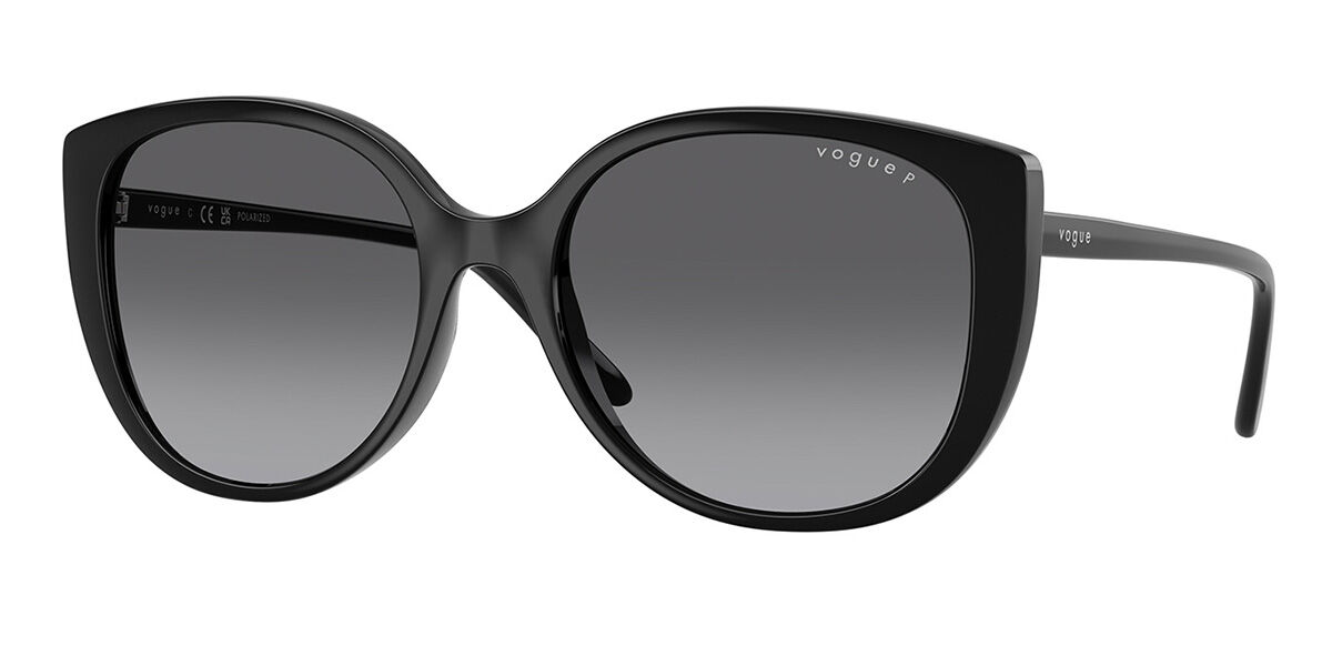 Vogue Eyewear VO5623S Polarized W44/T3, Black frame, Gradient Grey Polarized lenses