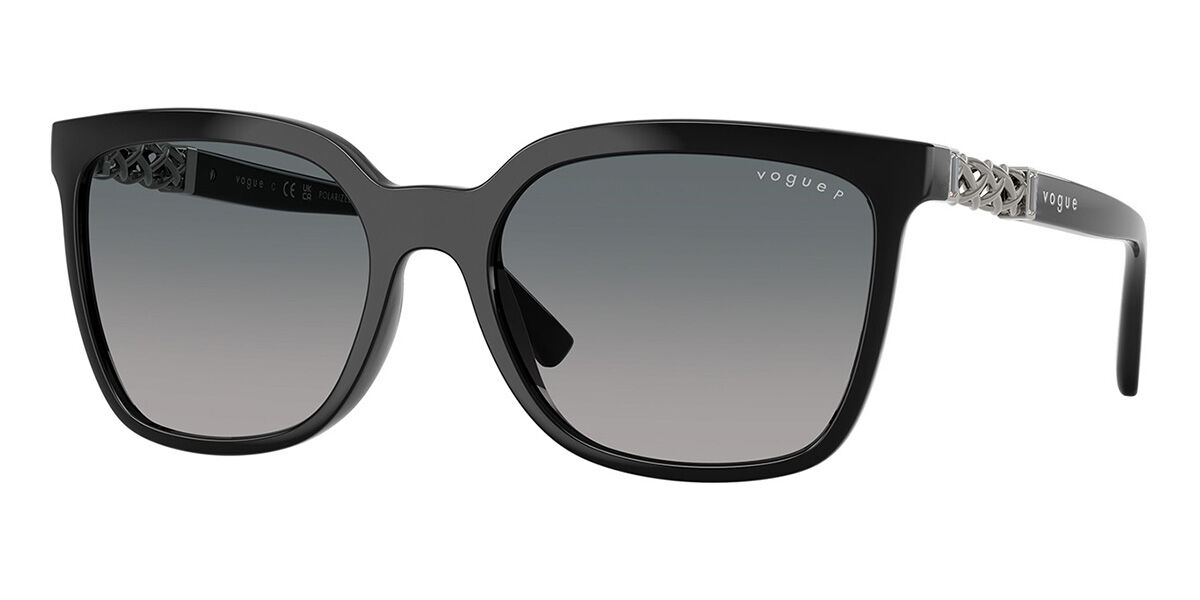 Vogue Eyewear VO5633SB Polarized W44/8S, Black frame, Gradient Grey/Blue Polarized lenses