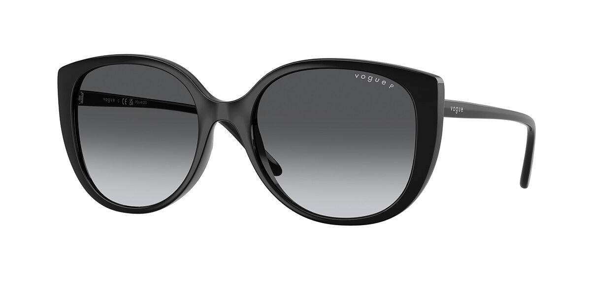 Vogue Eyewear VO5623SF Asian Fit Polarized W44/T3, Black frame, Gradient Grey Polarized lenses