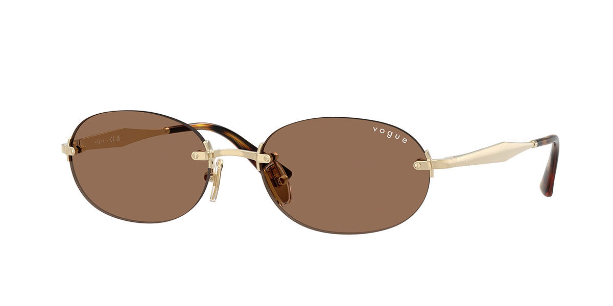 Vogue Eyewear VO4342S 848/73, Gold frame, Dark Brown lenses