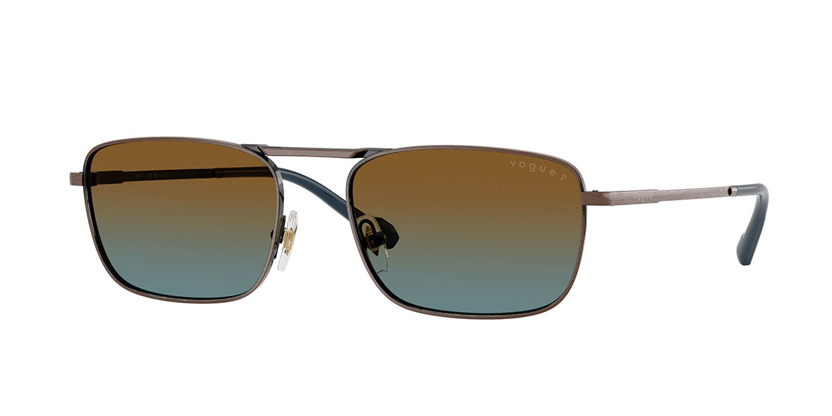 Vogue Eyewear VO4346S Polarized 51351F, Gold frame, Gradient Brown/Blue Polarized lenses