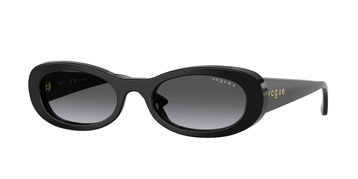 Vogue Eyewear VO5582S Polarized W44/T3, Black frame, Gradient Grey Polarized lenses