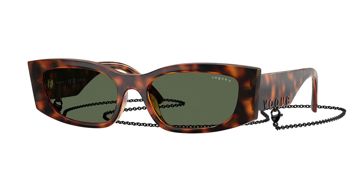 Vogue Eyewear VO5655SU Polarized W6569A, Tortoiseshell frame, Dark Green Polarized lenses