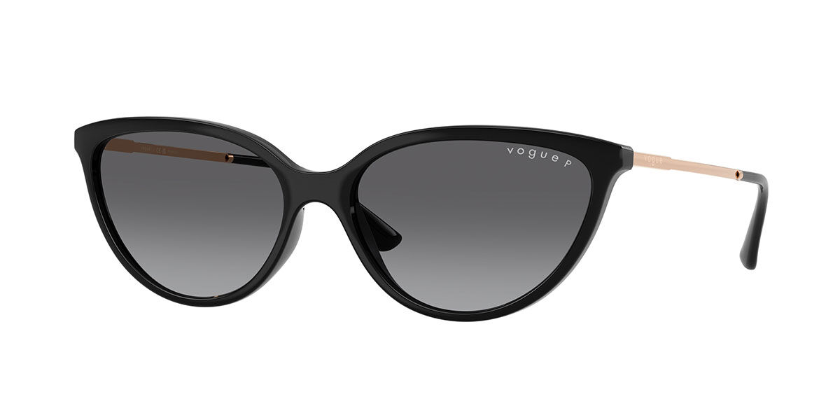 Vogue Eyewear VO5672S Polarized W44/T3, Black frame, Gradient Grey Polarized lenses
