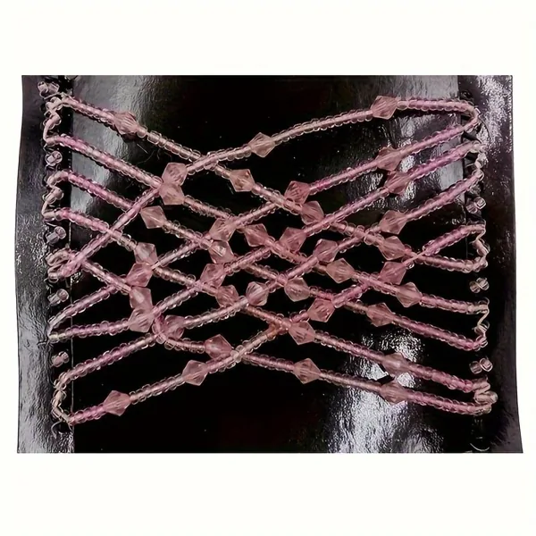 DIY Beaded Hair Combs Women Magic Hair Comb Crab Elastic Hair Claw Clip Easy Lazy Updo Hair…