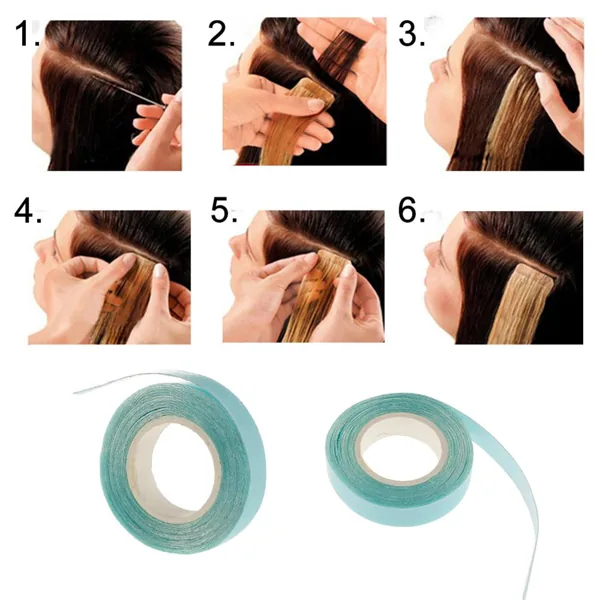 2 Rolls Hair Extension Tape Double Sided Adhesive Tape for Hair Extensions Wigs Toupee