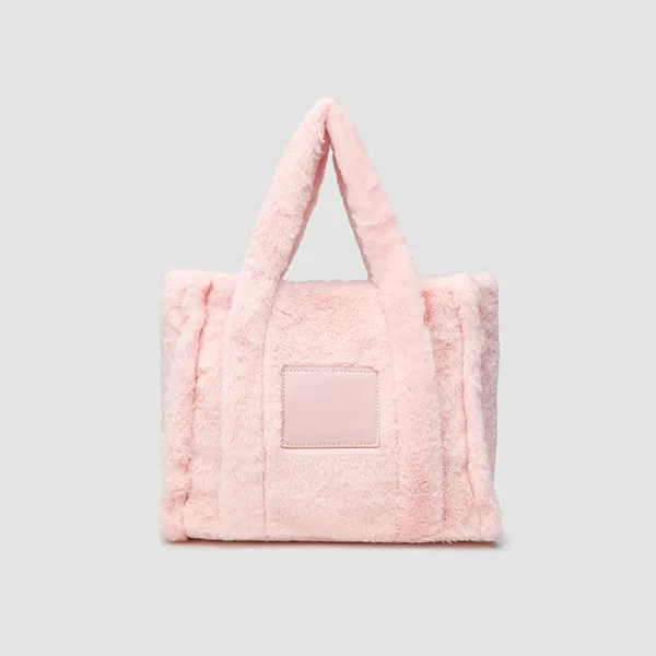 Women s Bags, Cute Pink Plush Tote Bags, Versatile Large Capacity, One-shoulder Fashion Fur Bags