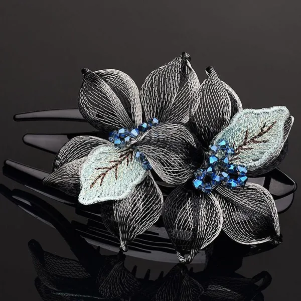 Korean Style Women Hairpin Fashion Headdress Large Flower Hairclip Hair Clip Exquisite Crystal…
