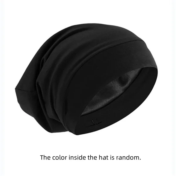 1pc Adjustable Satin Lined Double Layer Sleeping Hat For Hair Protection