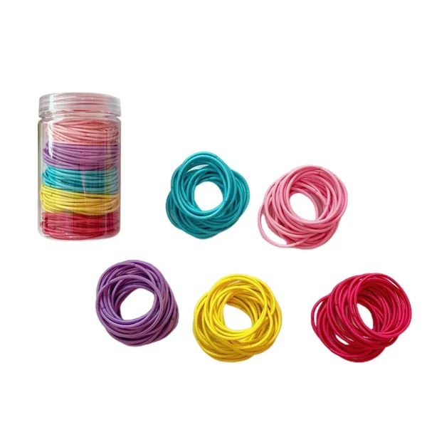 100 Pcs Hair Ties Colorful Elastics Hair Bands Ponytail Holders Hair Tie Bracelets for Women Girls…
