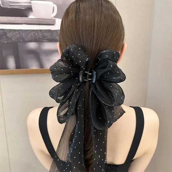 Large Bow Hair Claw Clip Super Fairy Temperament Headdress Women Hair Clip Sweet Hair Accessories