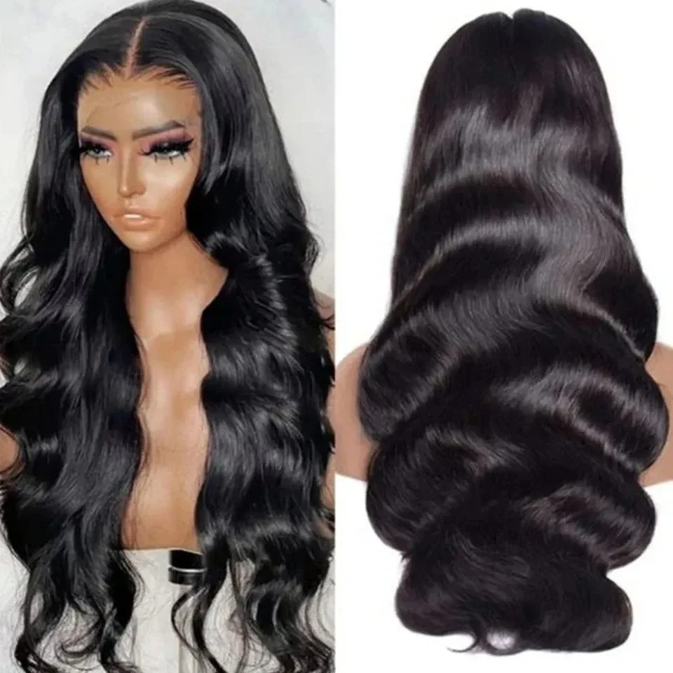 Body Wave Human Hair 250 Density 13x4 13x6 Lace Frontal Wigs HD Lace Front Wig Black 30 36 Inch Closure Glueless synthetic lace front wigs, view 2