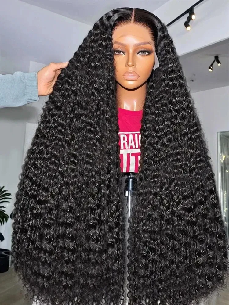 Transparent 250% Density Water Culry 360 Full Lace Frontal Wig Human Hair 40Inch Deep Wave 13x4 13x6 Hd synthetic Lace Front Wig For Women