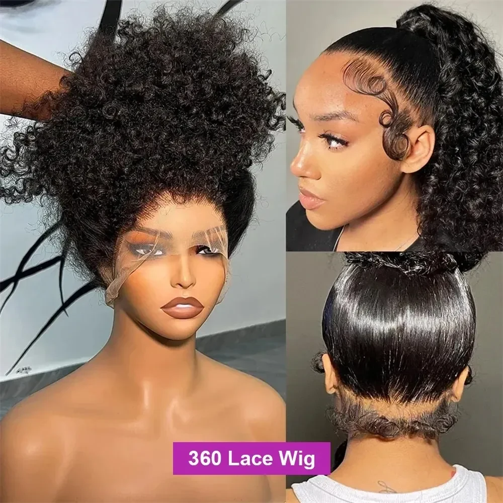300 Density 30 36 Inch Deep Wave 13x6 HD Lace Frontal Human Hair Wig Water Curly Glueless Lace Front Wig Synthetic Human Hair For Women, view 3