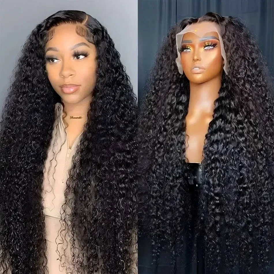 300 Density Lace Wig Human Hair Wear and Go Glueless Deep Water Wave Curly Human Hair Full Head Hd Lace Frontal Pre Plucked Wigs, view 3