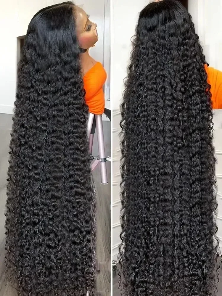 300 Density Lace Wig Human Hair Wear and Go Glueless Deep Water Wave Curly Human Hair Full Head Hd Lace Frontal Pre Plucked Wigs, view 4