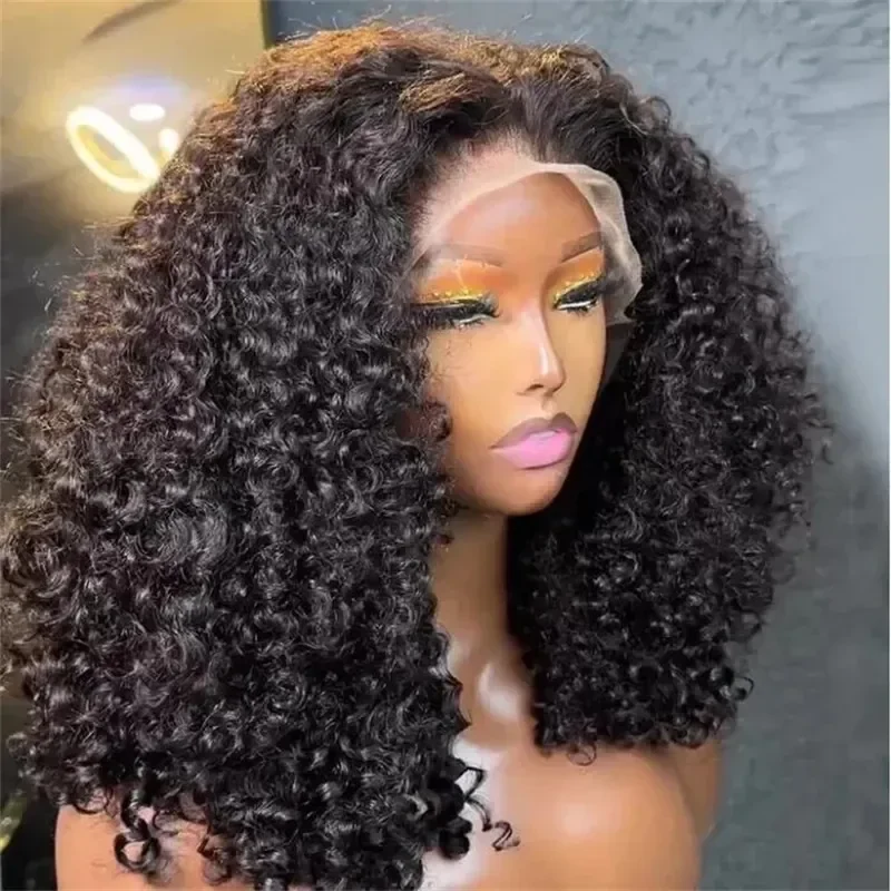 360 Full Lace Wig Curly Human Hair Wear And Go Glueless Wig 13x4 HD Lace Front Wig Preplucked Ready To Go Lace Closure Wig Synthetic, view 2