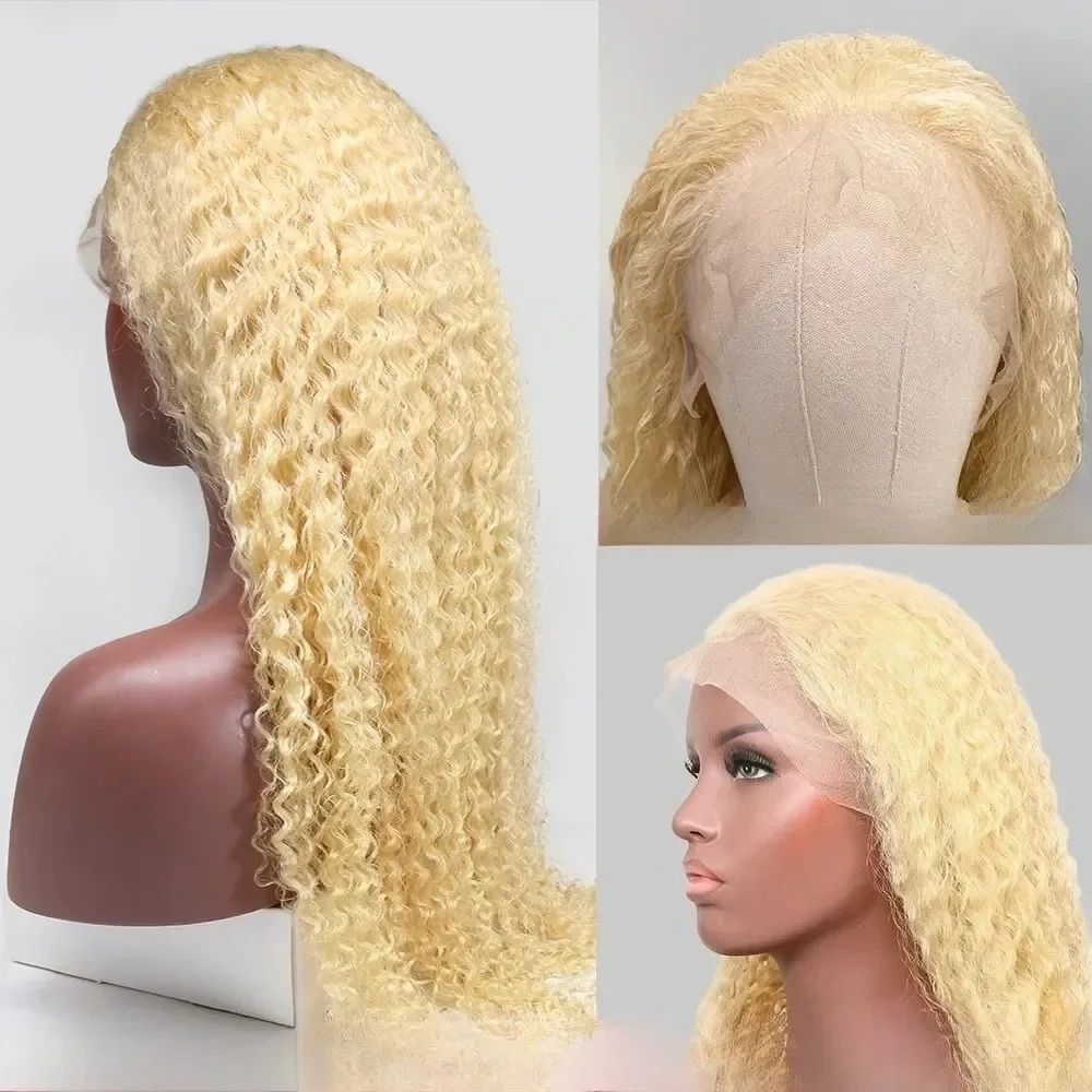 36 40 Inch Curly 613 Blonde 13x4 Hd Lace Frontal Human Hair Wigs For Women 200 Density Deep Wave 360 Fulll Lace Wig, view 2
