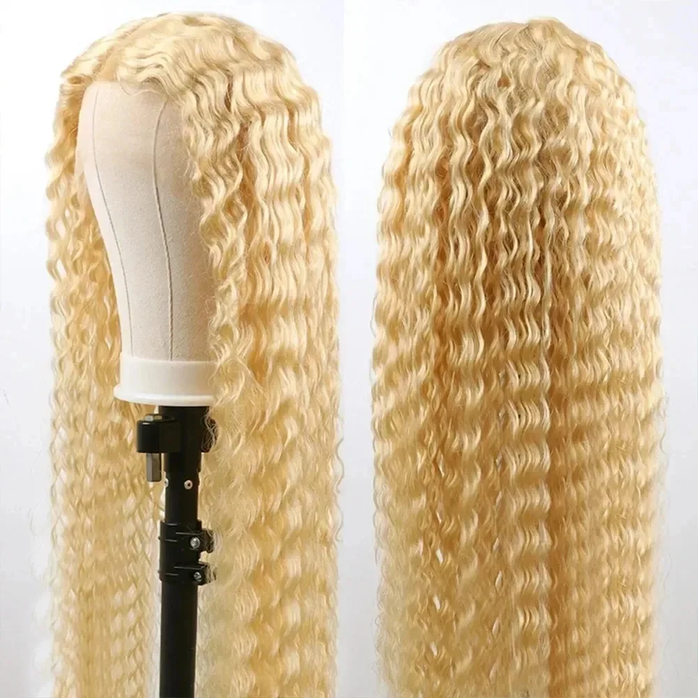 36 40 Inch Curly 613 Blonde 13x4 Hd Lace Frontal Human Hair Wigs For Women 200 Density Deep Wave 360 Fulll Lace Wig, view 4