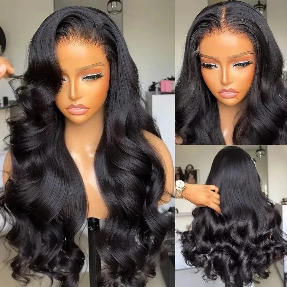 Brown Roots Ombre Blonde Highlight Wig Body Wave Human Hair Wigs 13x4 HD Lace Frontal Wig 30 40 Inch Loose Wave Closure Lace Wig Pre Plucked Wear And Go for Women, view 4