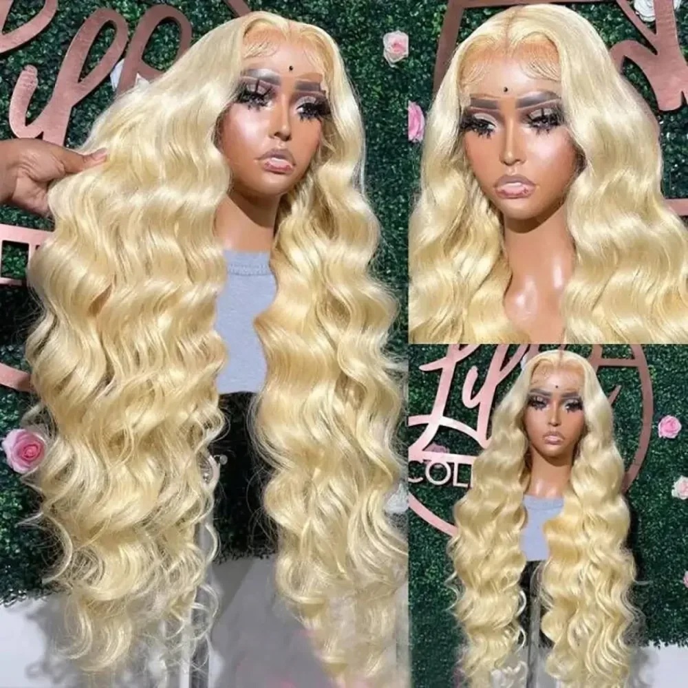 36 40 Inch 613 Blonde Body Wave Lace Front Colored Human Hair Wigs 13x4 Hd 360 Full Lace Frontal Wig Lace Wig 13x6 Glueless Brazilian Hair Wigs, view 3