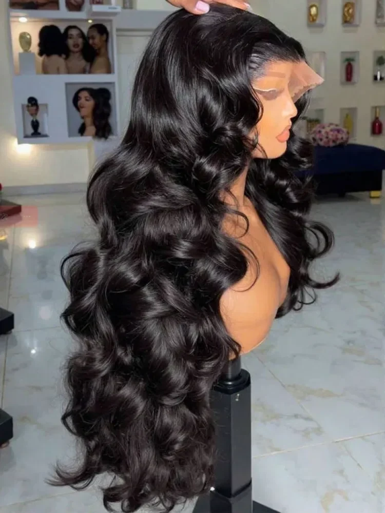 30 32Inch Body Wave HD Lace Front Wigs Pre Plucked Loose Wave 300% Density 13x4 HD Lace Frontal Wig 100% Human Hair Wigs