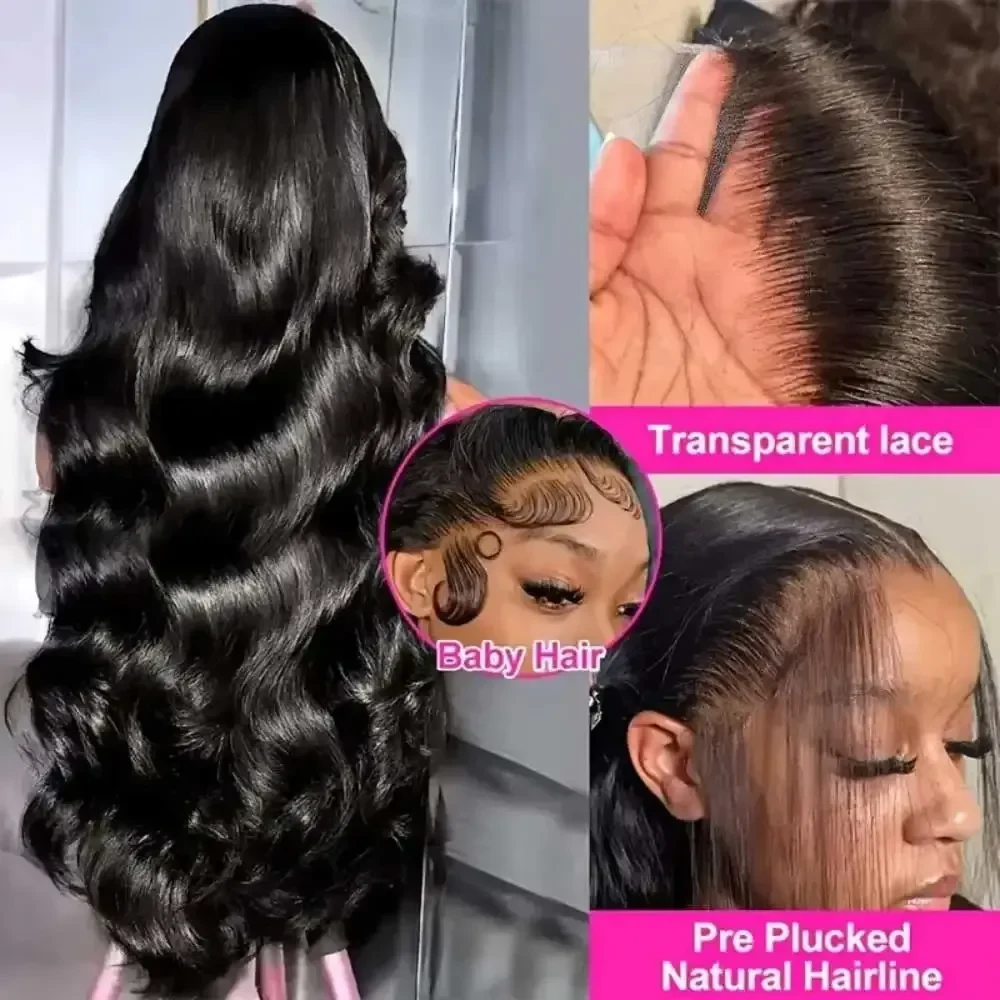 30 32Inch Body Wave HD Lace Front Wigs Pre Plucked Loose Wave 300% Density 13x4 HD Lace Frontal Wig 100% Human Hair Wigs, view 2