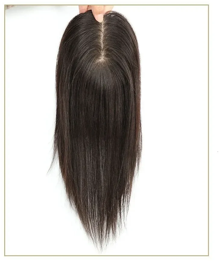 Breathable Silk Base Human Hair Women Toppers Natural Scalp Top Virgin European Human Hair Pieces with Clips 260721