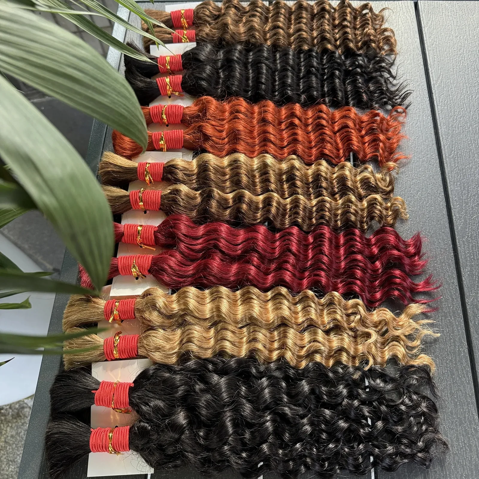 Nabi Boho Braids Human Hair 50g/bundle Deep Wave Hair Bulk Brazilian Human Braiding Hair 6 Bundle full Head for Black Women 260617BJ, view 3