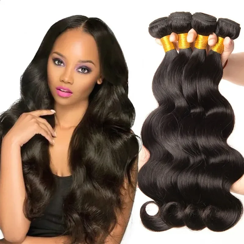 Inch Body Wave Human Hair Bundles Black Brazilian Hair Weave Human Hair Full T 260808