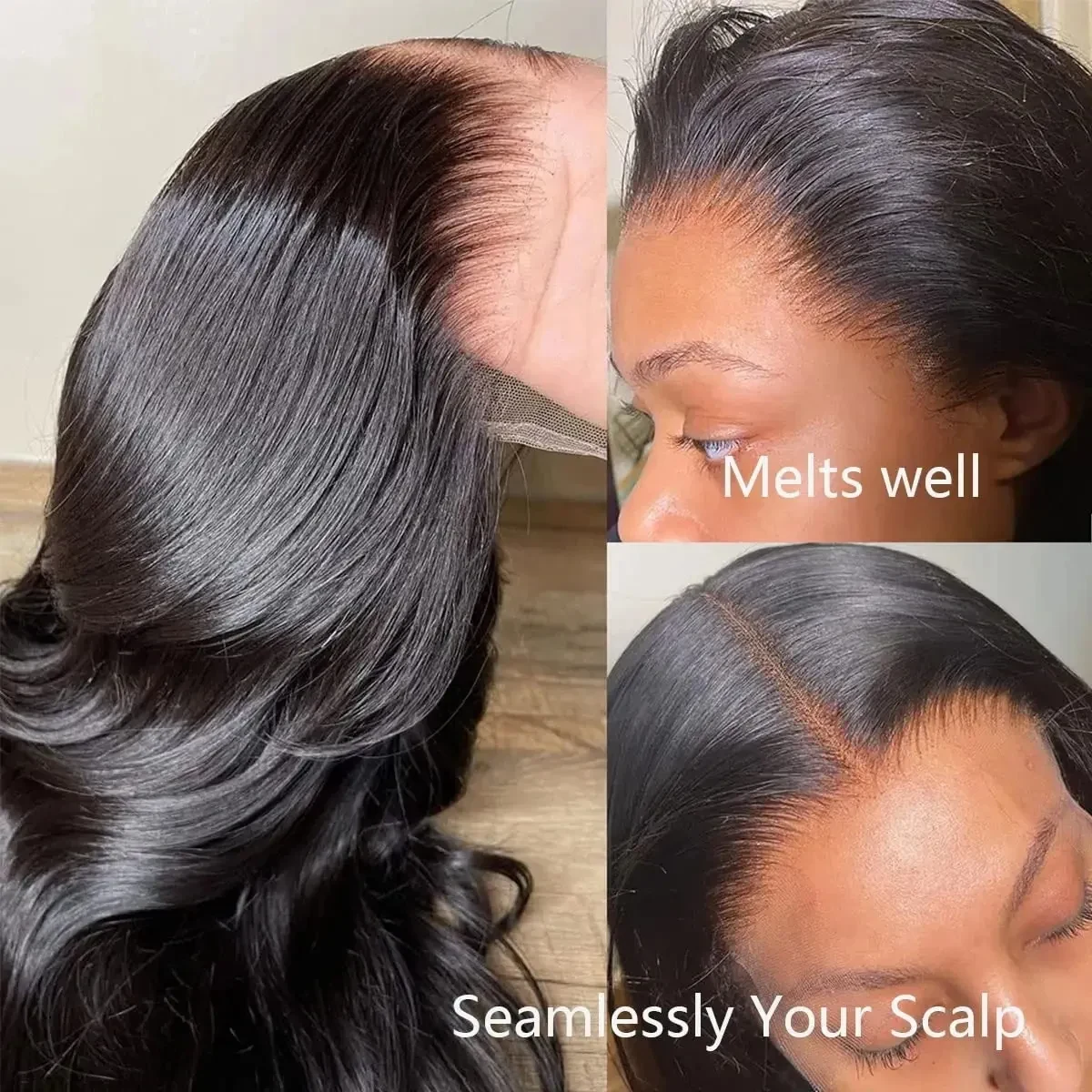 30 40 Inch Body Wave Human Hair Wigs Black Colored 13x6 Hd Lace Front Wig human hair Loose Wave 360 Lace Frontal Wig Glueless Wera And Go Natural Hairline For Black Women, view 3