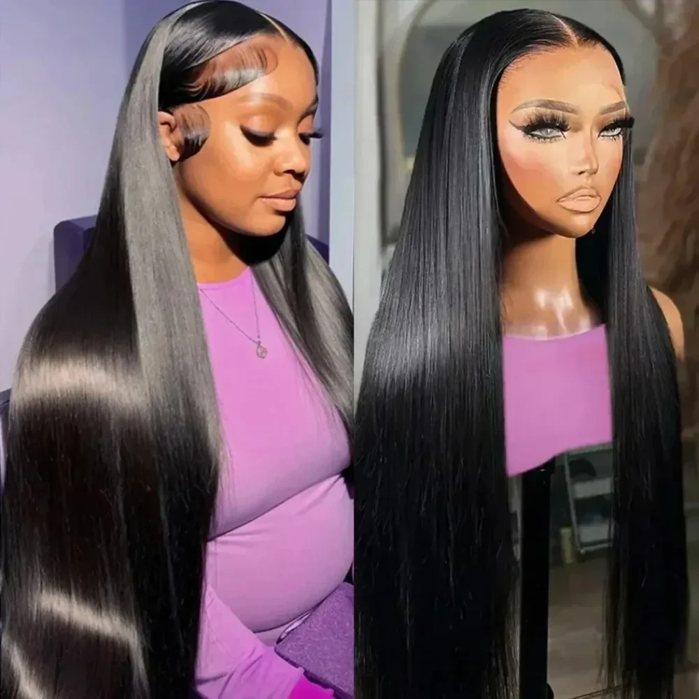 250% Brazilian Straight Human Hair Wigs 13x4 13x6 HD Transparent Lace Front Wigs Pre Plucked Baby Hair Natural Hairline Wigs For Black Women, view 3