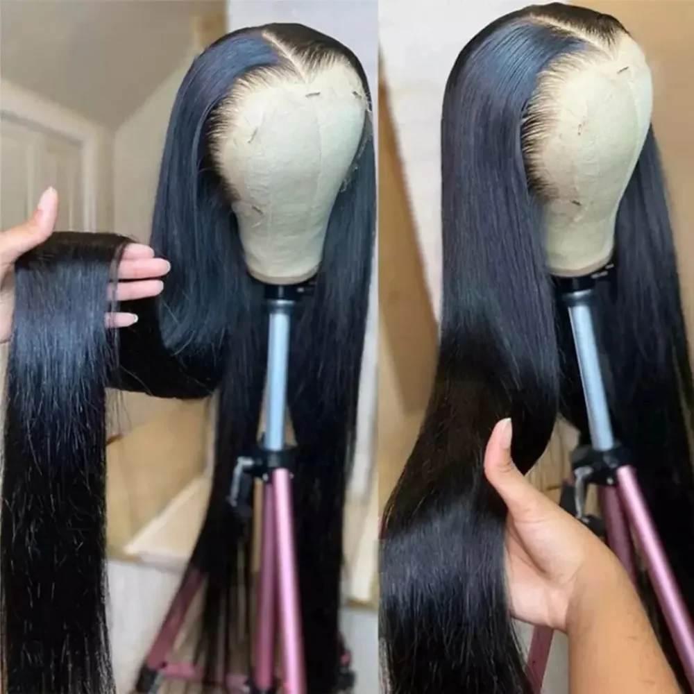 250% Brazilian Straight Human Hair Wigs 13x4 13x6 HD Transparent Lace Front Wigs Pre Plucked Baby Hair Natural Hairline Wigs For Black Women