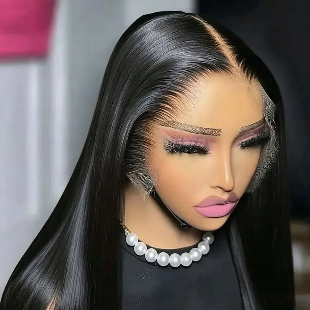 HD Black 13x4 Straight Lace Front Wig Brazilian 13x6 360 Full Lace Frontal Wigs For Women Human Hair Wig Pre Plucked