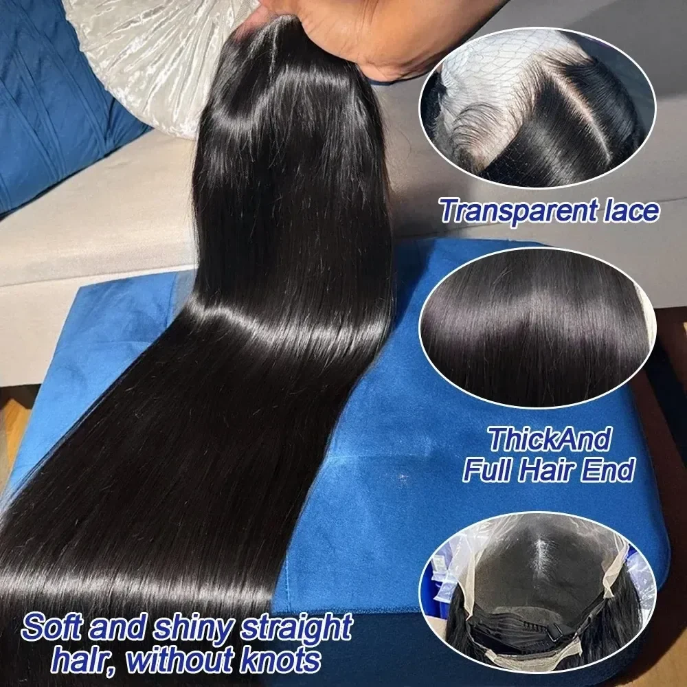 HD Black 13x4 Straight Lace Front Wig Brazilian 13x6 360 Full Lace Frontal Wigs For Women Human Hair Wig Pre Plucked, view 4
