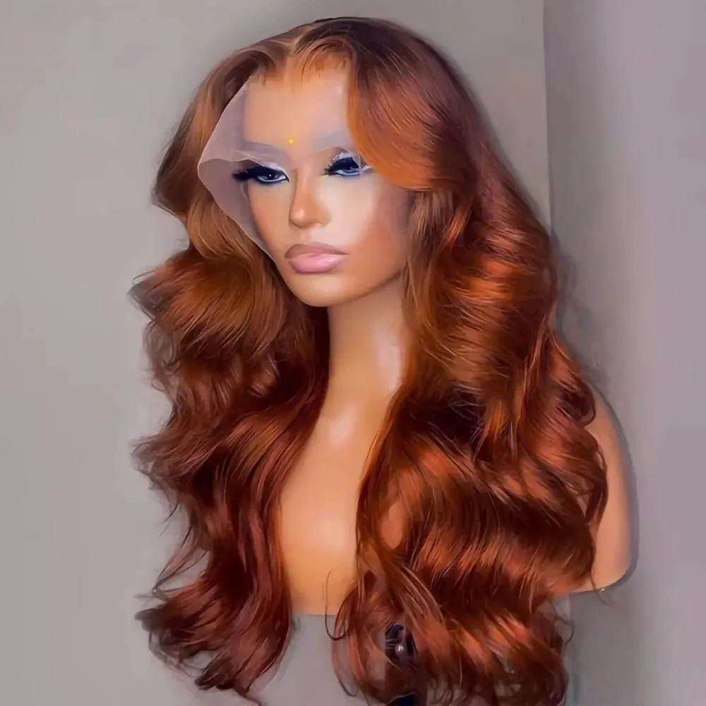 Ginger Wig Body Wave Human Hair Wig 13x4 13x6 Hd Lace Frontal Wigs Soft Copper Orange Beginner-Friendly with Tiny Knots Ready To Wear Glueless Cosplay on Clearance Sale