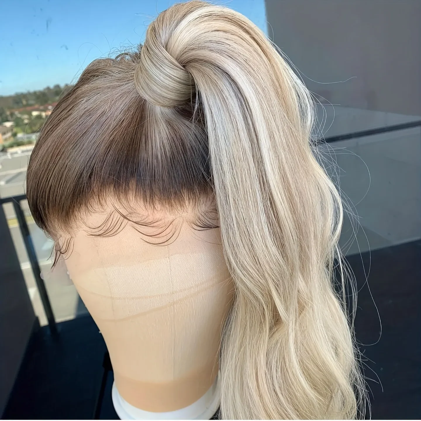 Ombre Highlight Ash Blonde Body Wave Human Hair Wig 13x4 13x6 Hd Lace Frontal Wigs Pre Plucked Ready To Wear Brazilian Hair Glueless 360 Full Lace on Clearance Sale