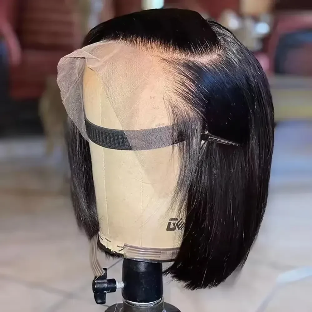 Short Bob Wig Black Straight 13x4 Lace Front Wigs Human Hair Brazilian Ready To Wear 13x6 Hd Lace Frontal Glueless Wigs for Women Preplucked, view 2