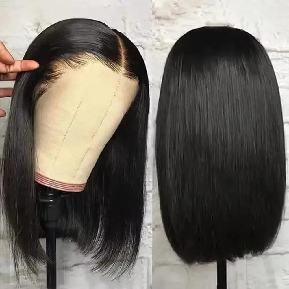 Short Bob Wig Black Straight 13x4 Lace Front Wigs Human Hair Brazilian Ready To Wear 13x6 Hd Lace Frontal Glueless Wigs for Women Preplucked, view 5