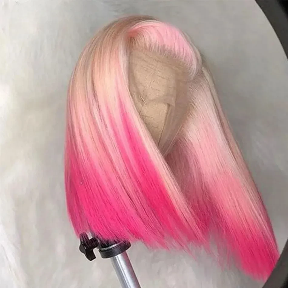14 Inch Short Straight Bob Wigs 13x6 Transparent Lace Front Wigs Human Hair Brazilian Pre Plucked Wigs 13x4 Ready to Go HD Lace Glueless Wigs For Women 250 Density, view 3
