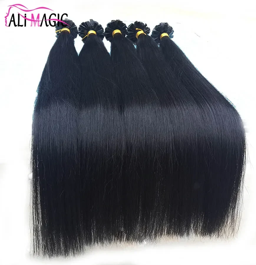 Keratin Flat Tip Pre-bonded Hair Extension Remy Real Human Hair 100g/lot 1g/strand 16-26 inch Silky Straight Dark Brown Black Blonde K Tip Hair Factory Direct Sales, view 2