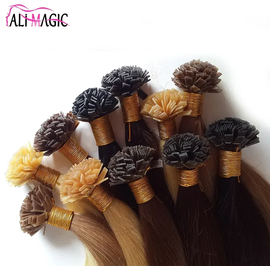 Keratin Flat Tip Pre-bonded Hair Extension Remy Real Human Hair 100g/lot 1g/strand 16-26 inch Silky Straight Dark Brown Black Blonde K Tip Hair Factory Direct Sales, view 4
