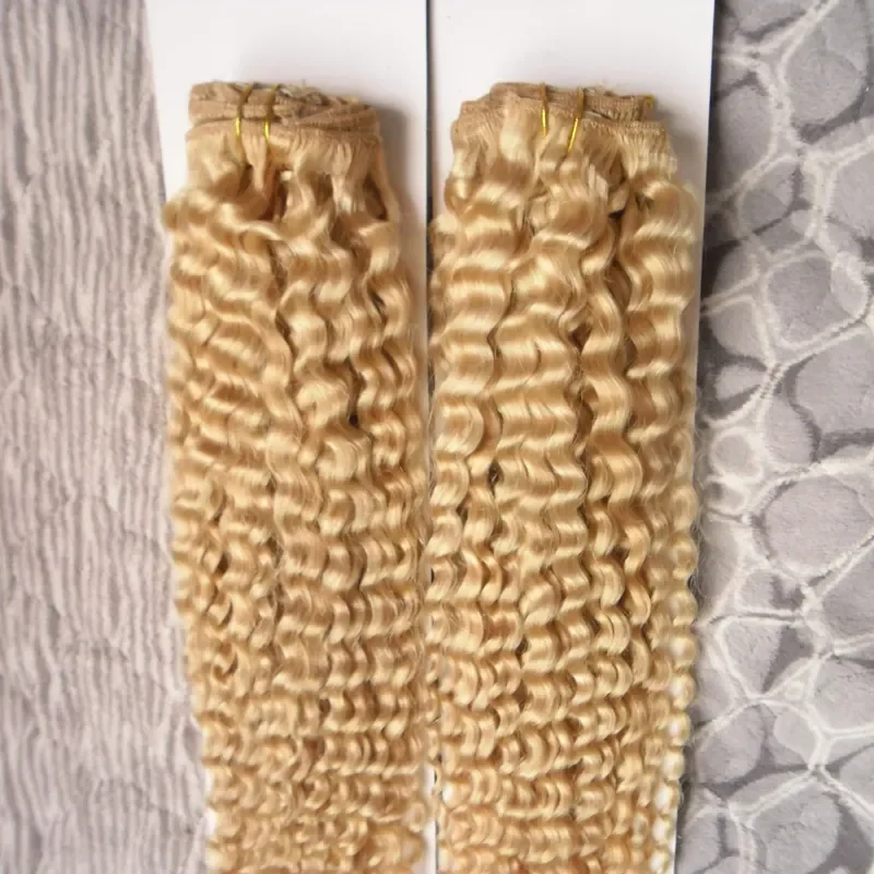 200g Malaysian Kinky Curly Hair 100% Human Hair Bundles 2pcs Non-Remy Hair Extension 613 Color Can Buy 3 or 4 Bundles, view 3