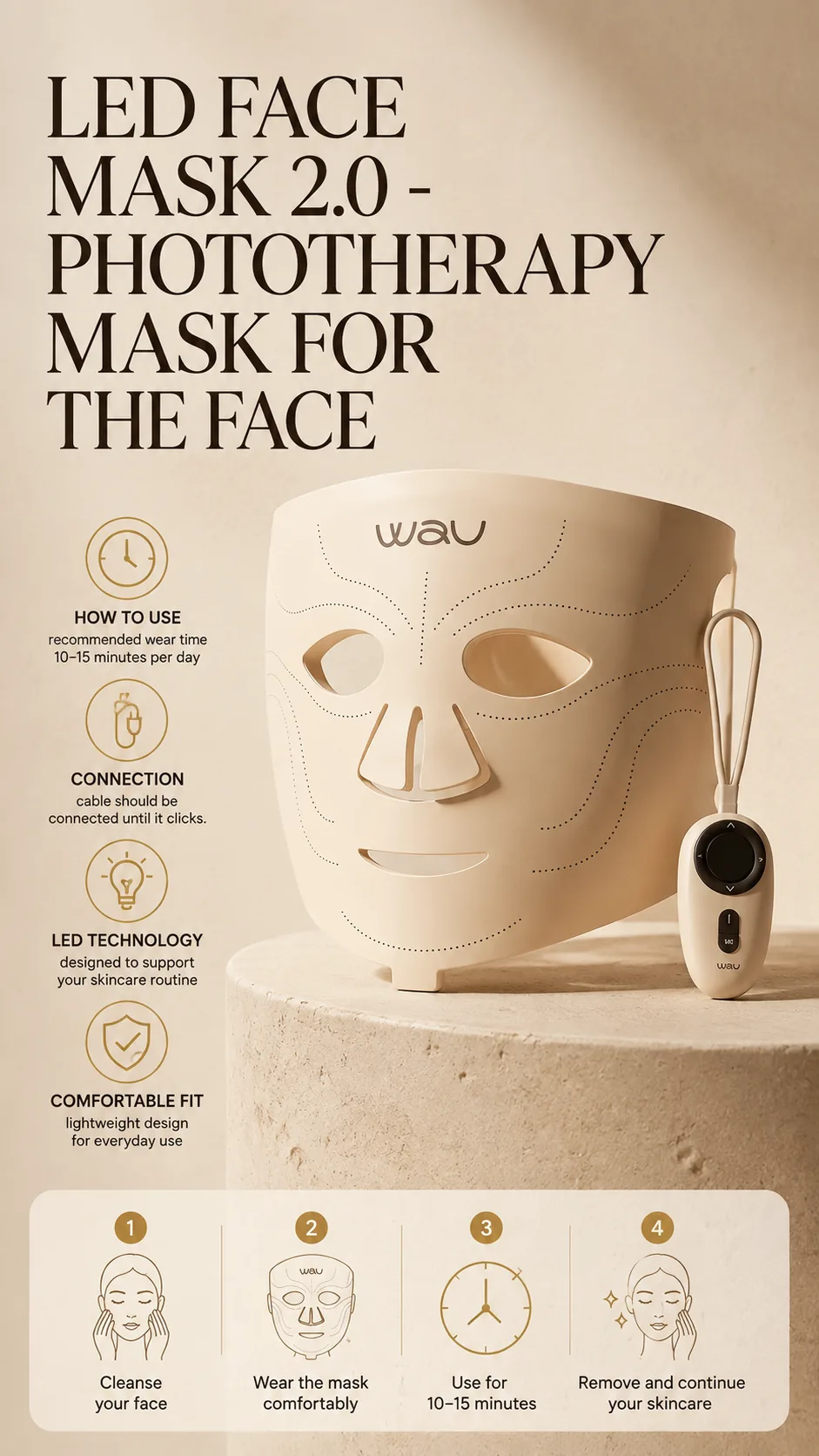 WAU LED Face Mask 2.0 view 4
