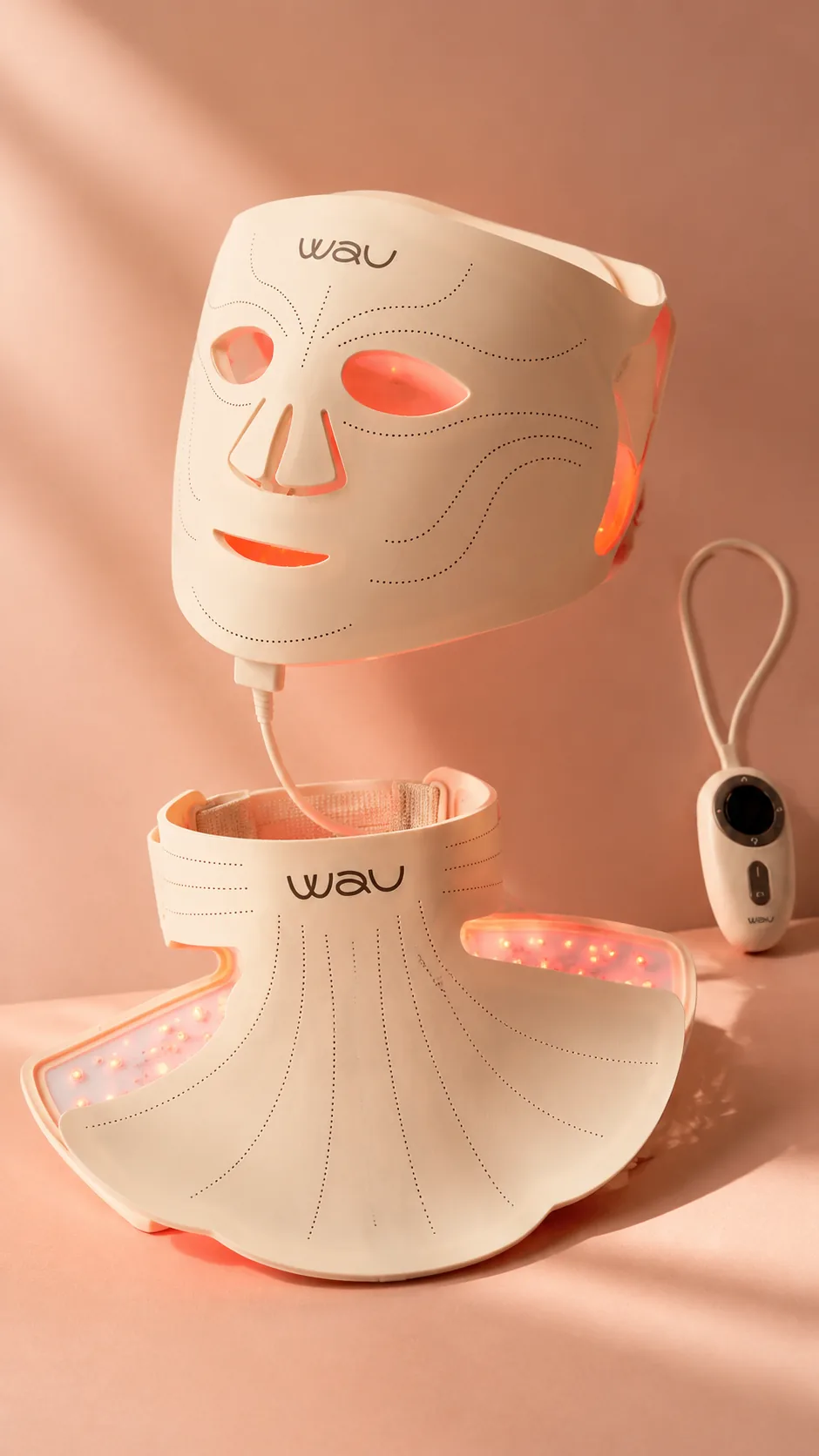 WAU LED SET Face and Décolleté Masks, view 4, AI-generated editorial scene, not a product photograph